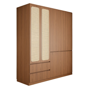 Tủ áo cánh mây khung gỗ tự nhiên GH-13004