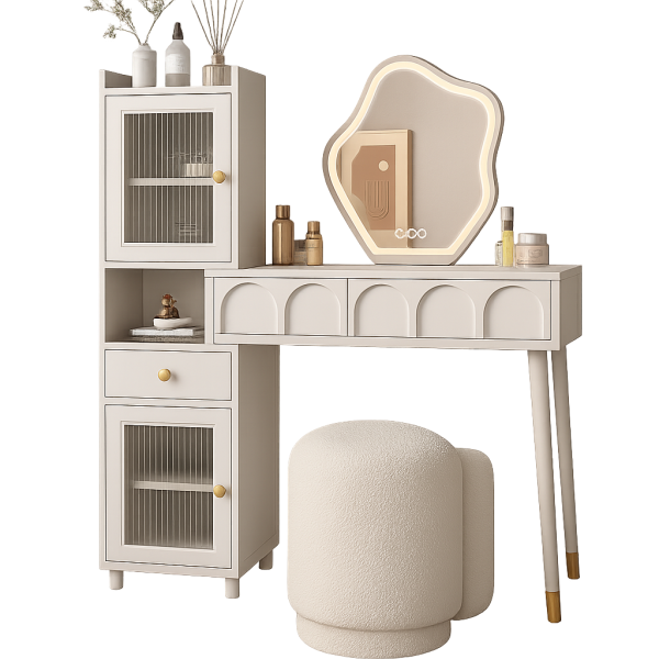 Bàn Trang Điểm Gỗ GH-12006 – Kết Hợp Chân Gỗ Tự Nhiên, Phong Cách Hiện Đại