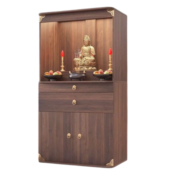 Mẫu tủ thờ gỗ công nghiệp ấn tượng – Chạm đến tâm linh, hòa quyện hiện đại GH-91010