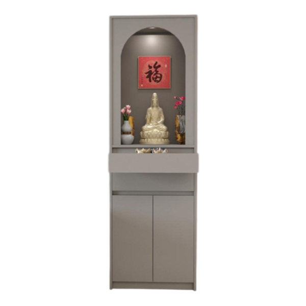 Tủ thờ hiện đại thiết kế mái vòm có đèn led – Không gian thờ sang trọng cho nhà phố & chung cư GH-91019
