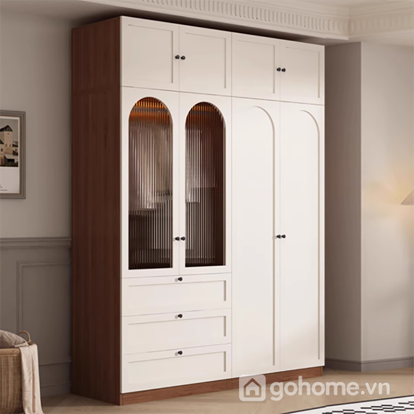 Tủ áo 4 cánh cao cấp sang trọng – Điểm nhấn đắt giá cho không gian phòng ngủ thời thượng GH-13016