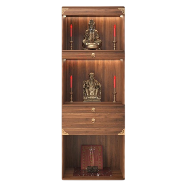 Bàn thờ nhà chung cư nhỏ gỗ công nghiệp 3 tầng – Tối ưu không gian sống, giữ trọn tâm linh GH-91014