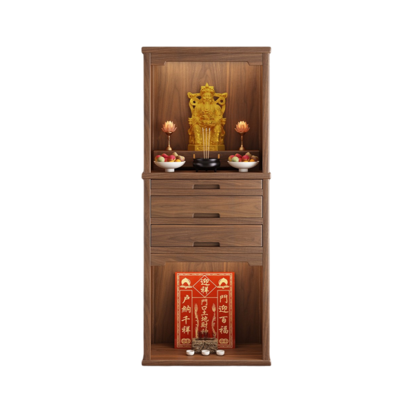 Mẫu tủ thờ gỗ sồi veneer cao cấp – Thích hợp cho chung cư và nhà phố GH-91022