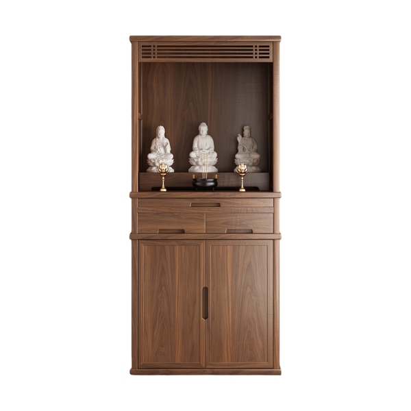 Mẫu tủ thờ cao cấp gỗ sồi veneer – Thiết kế tối giản, sang trọng GH-91023