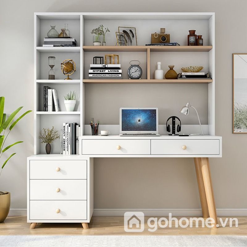 Bàn Gỗ Học Sinh Nhiều Kệ Trang Trí GH-72009 - Ảnh 2