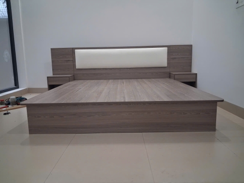 Giường Gỗ MDF Gồm Tab Đầu Giường GH-11026