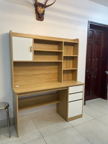 Bàn Học Gỗ Liền Kệ Sách Hiện Đại GH-72025