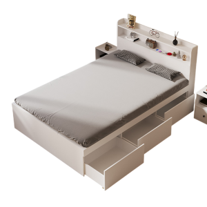 Giường Ngủ Gỗ Công Nghiệp Kèm Kệ Đầu Giường GH-11022