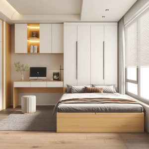 Combo Giường Ngủ Kết Hợp Tủ Quần Áo Với Bàn Làm Việc Đầy Đủ Công Năng GH-15010