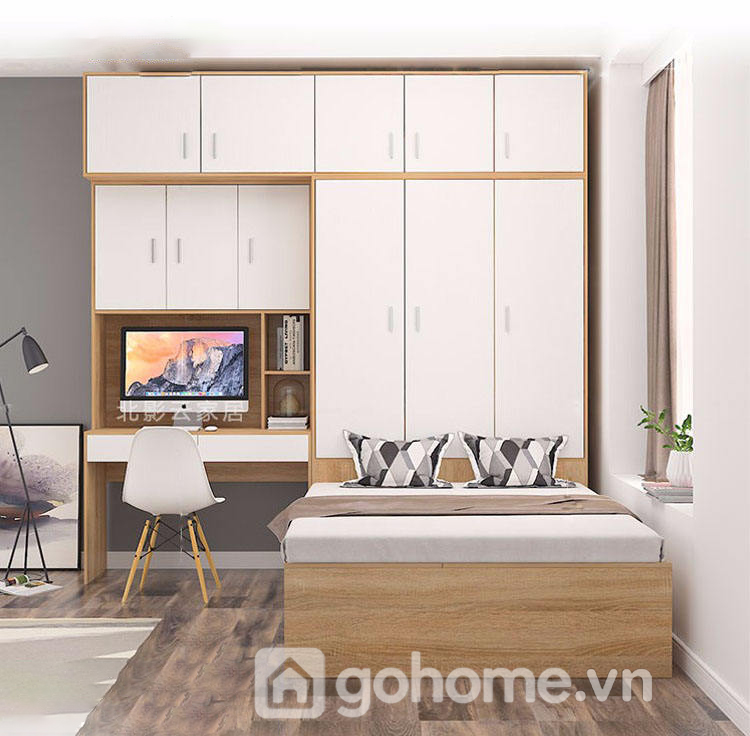 Combo Giường Ngủ Kết Hợp Tủ Quần Áo Và Bàn Làm Việc Gỗ MDF Cao Cấp GH-15012 - Ảnh 3