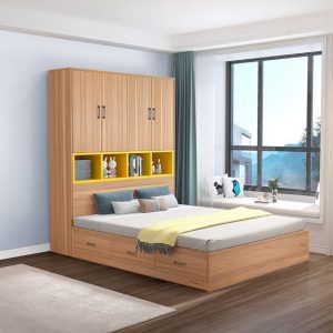 Combo Giường Ngủ Kết Hợp Tủ Quần Áo Và Kệ Trang Trí GH-15002