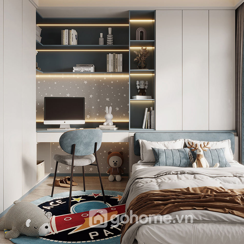 Combo Giường Ngủ Kết Hợp Tủ Quần Áo Và Bàn Học GH-15009