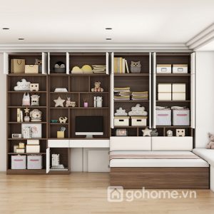 Combo Giường Ngủ Kết Hợp Tủ Quần Áo Và Bàn Làm Việc Đầy Đủ Tiện Nghi GH-15013