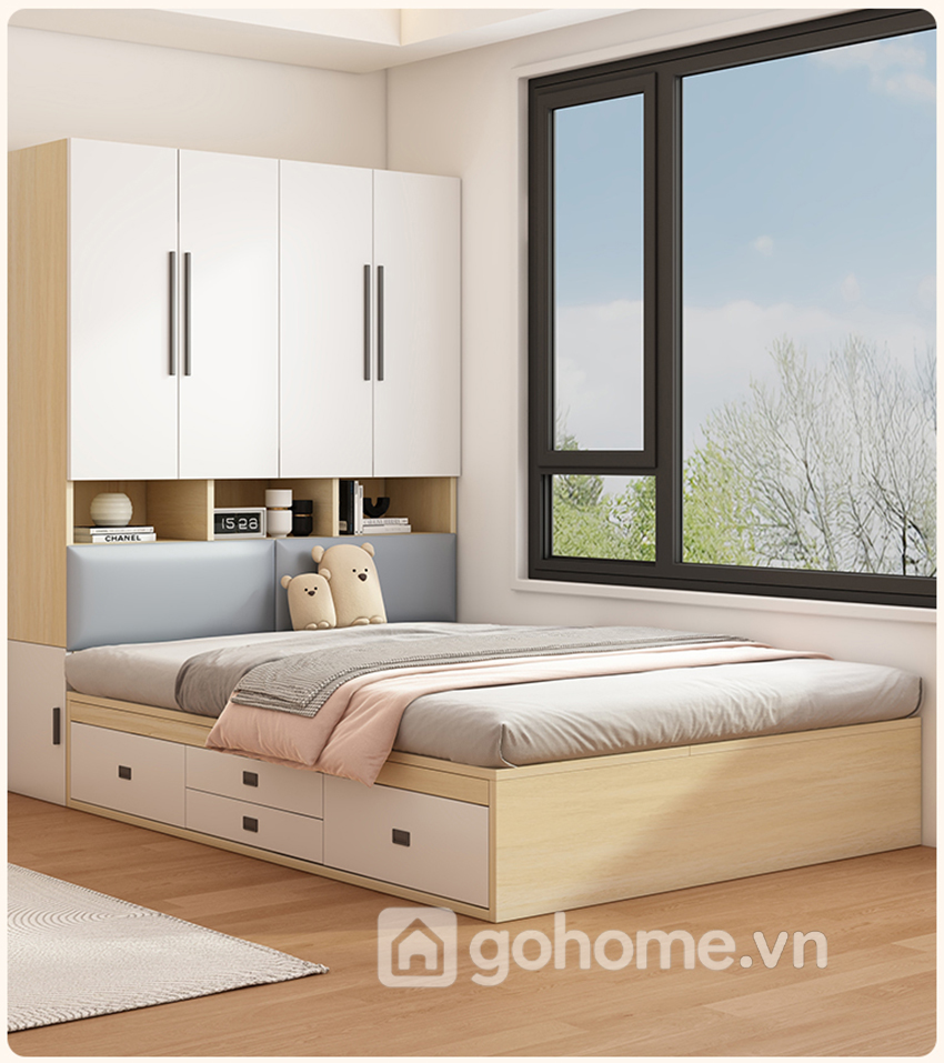 Combo Giường Ngủ Kèm Tủ Áo Và Bàn Làm Việc Đầy Đủ Công Năng GH-15016 - Ảnh 9