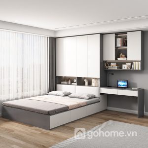 Combo Giường Hộp Kèm Tủ Áo Rộng Rãi Kết Hợp Bàn Làm Việc Tiện Lợi GH-15017