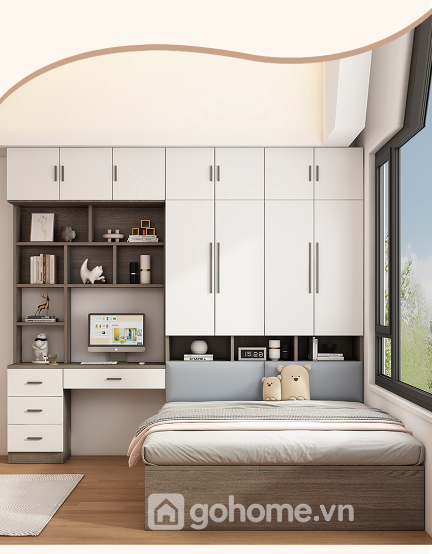 Combo Giường Ngủ Kèm Tủ Áo Và Bàn Làm Việc Đầy Đủ Công Năng GH-15016 - Ảnh 2