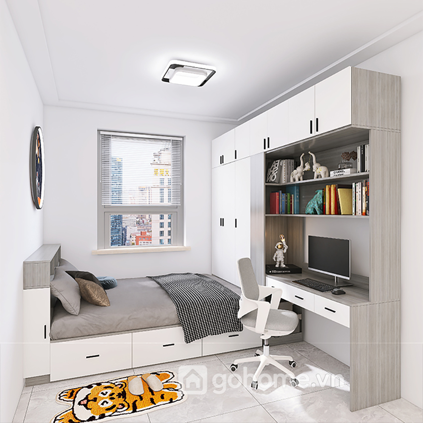 Combo Giường Tủ Áo Kết Hợp Bàn Học Hiện Đại GH-15019