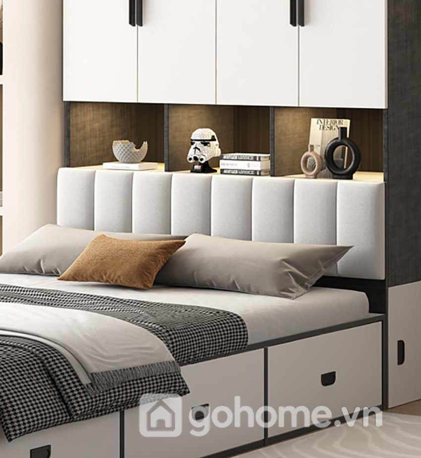 Combo Giường Hộp Đa Năng Kết Hợp Tủ Quần Áo Cùng Bàn Trang Điểm Đơn Giản GH-15018 - Ảnh 13