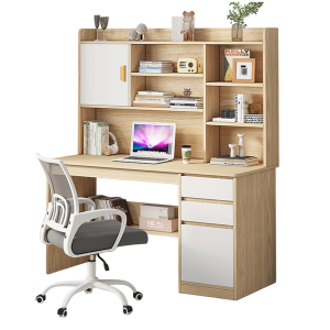 Bàn Học Gỗ Liền Kệ Sách Hiện Đại GH-72025