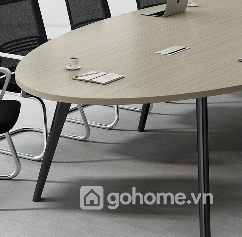 Bàn Họp Hình Oval Chân Gỗ Tự Nhiên Hiện Đại GH-23007 - Ảnh 3