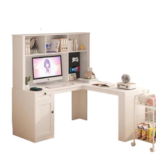 Bàn Làm Việc Chữ L Kèm Kệ Hiện Đại GH-71021