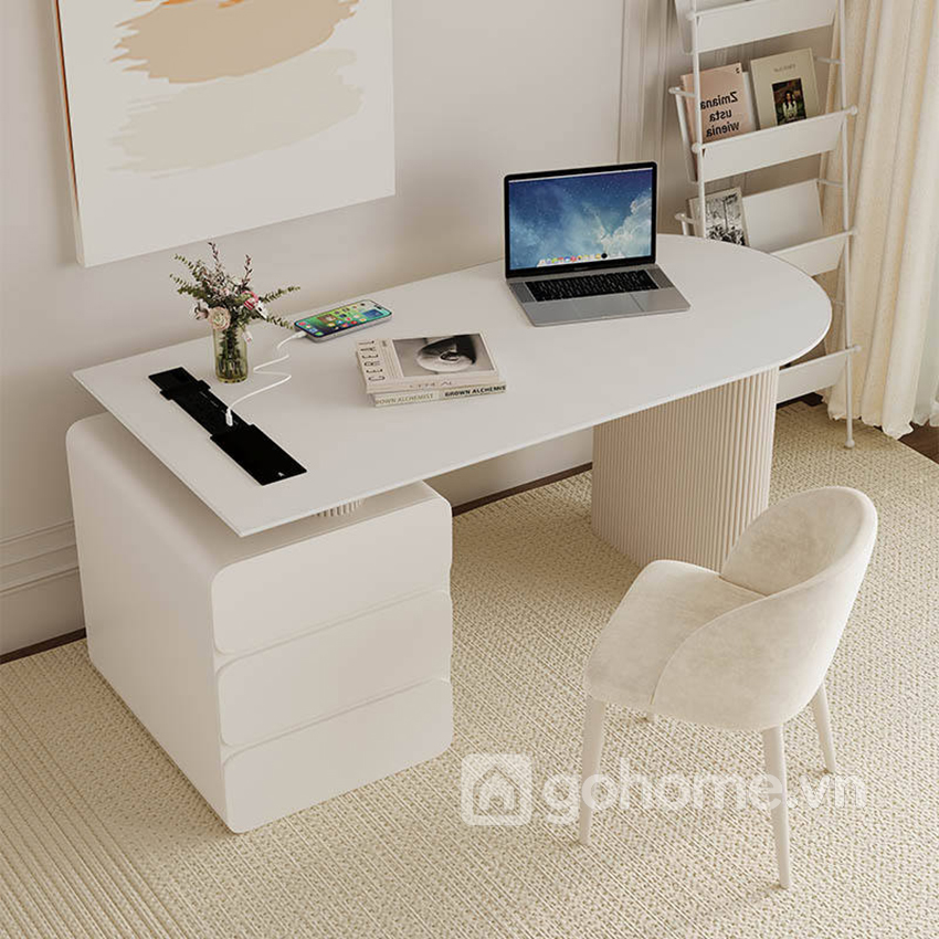 Bàn Làm Việc Chân Trụ Tròn Kèm Tủ Tinh Tế GH-71018 - Ảnh 6