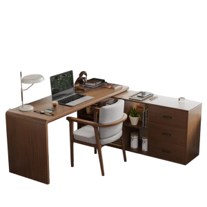 Bàn Làm Việc Chữ L Kèm Tủ Đồ Phía Dưới GH-71012