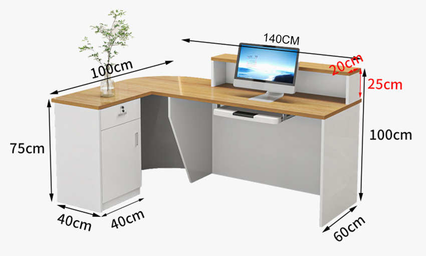 Quầy Lễ Tân Gỗ MDF Thiết Kế Trẻ Trung, Bắt Mắt GH-21038