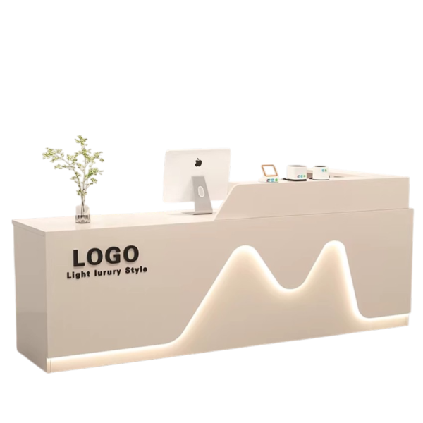 Quầy Lễ Tân Gỗ Công Nghiệp Thiết Kế Độc Đáo GH-21041