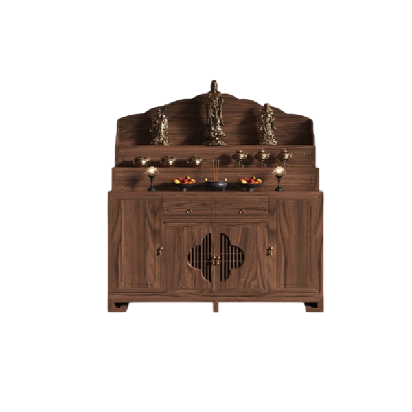 Tủ Thờ Tam Cấp Gỗ Sồi Thiết Kế Trang Nghiêm GH-91063