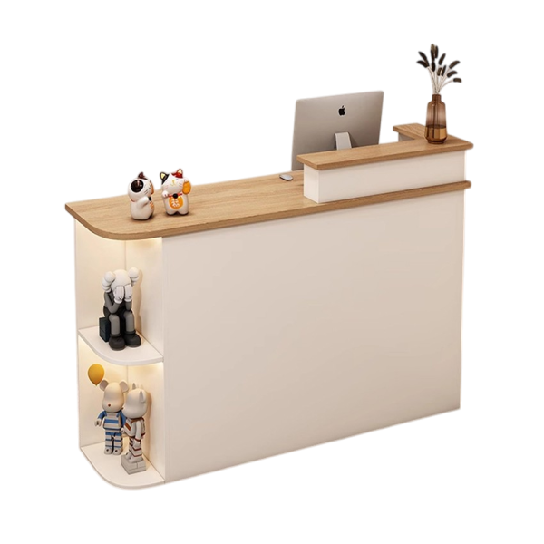 Quầy Lễ Tân Kèm Kệ Trang Trí Gỗ MDF GH-21048