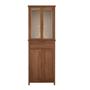 Tủ Thờ Gỗ Tự Nhiên 2 Ngăn Kết Hợp Cánh Kính GH-91064