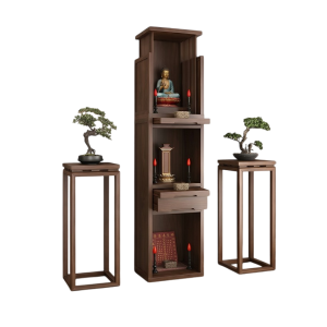 Tủ Thờ Gỗ Tự Nhiên 3 Tầng Nhỏ Gọn, Trang Nghiêm GH-91069