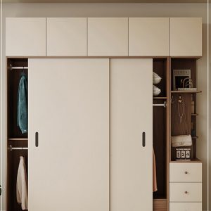 Tủ Quần Áo Cửa Lùa Kịch Trần Màu Kem Hiện Đại GH-13087
