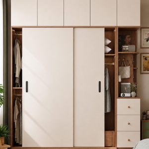 Tủ Quần Áo Cửa Lùa Kịch Trần Màu Kem Hiện Đại GH-13087