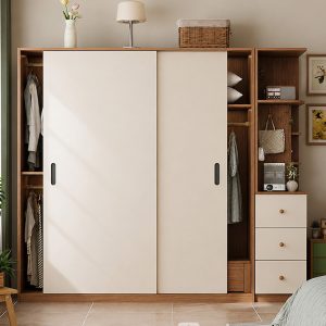 Tủ Quần Áo Cửa Lùa Kịch Trần Màu Kem Hiện Đại GH-13087