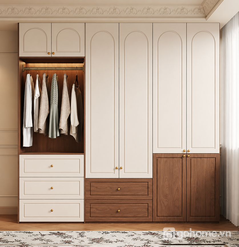 Chất liệu MDF chống ẩm phun sơn bền đẹp, dễ vệ sinh
