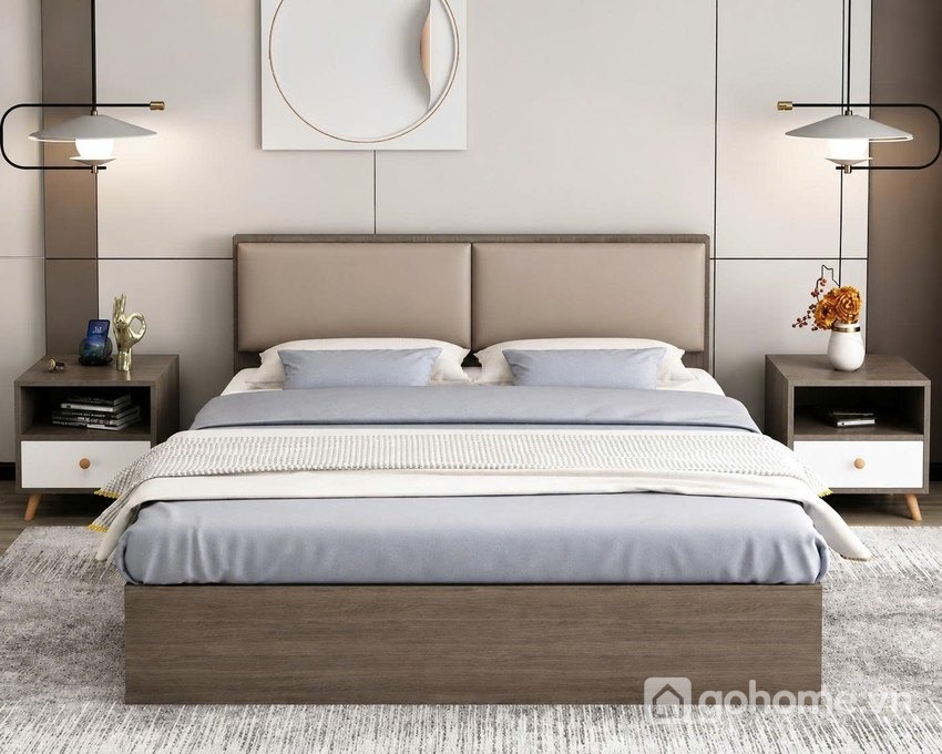 Giường Ngủ Bọc Nệm Đầu Giường Tối Giản Hiện Đại GH-11060 - ảnh chi tiết 2