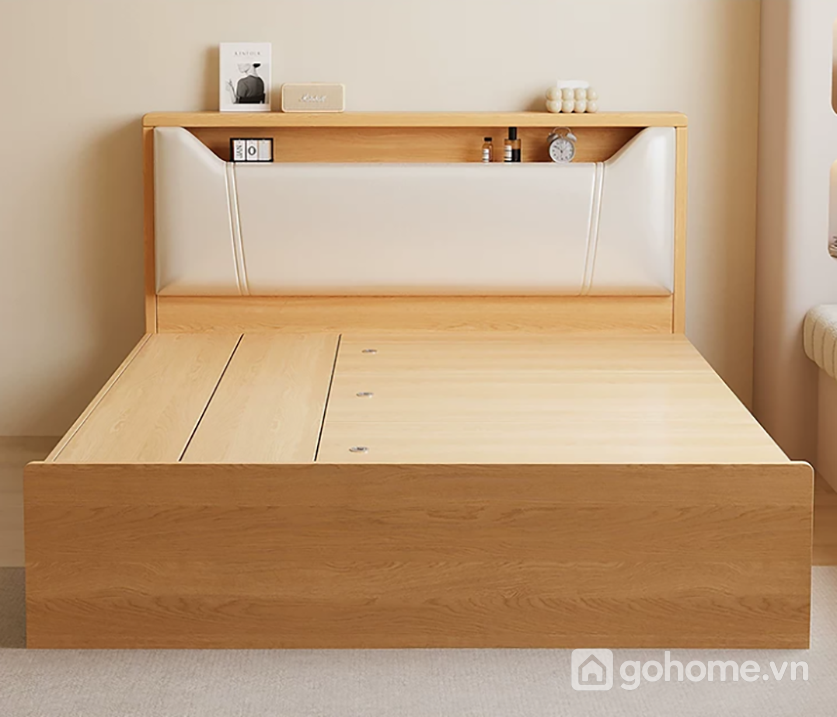 Giường Ngủ Có Khoang Chứa Đồ Và Ngăn Kéo Bọc Da Đầu Giường GH-11048 - ảnh chi tiết 5