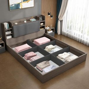 Giường Ngủ Gỗ MDF Phủ Melamine Hiện Đại GH-11061 - khoang lưu trữ dưới giường