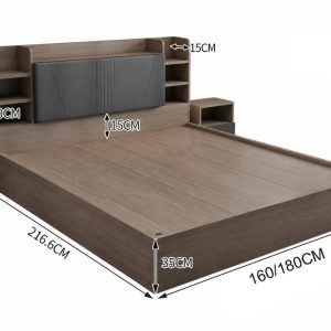 Giường Ngủ Gỗ MDF Phủ Melamine Hiện Đại GH-11061 - ảnh kích thước chi tiết