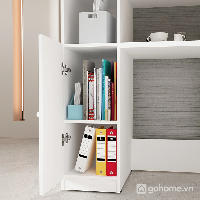 Hệ lưu trữ khoa học giúp bàn làm việc luôn gọn gàng