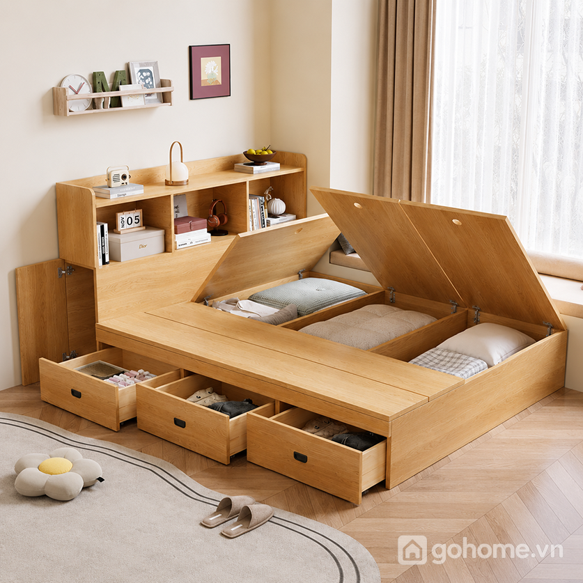 Hệ lưu trữ thông minh giúp phòng ngủ luôn gọn gàng