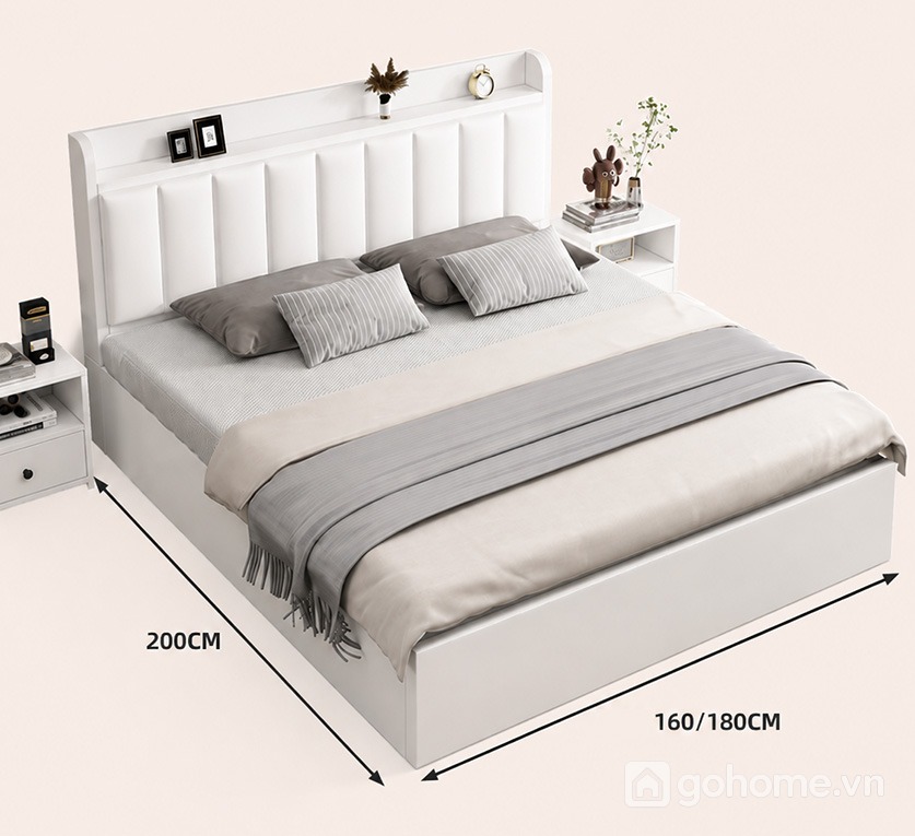 Kích thước chi tiết Giường Ngủ Bọc Nệm Đầu Giường Hiện Đại GH-11054