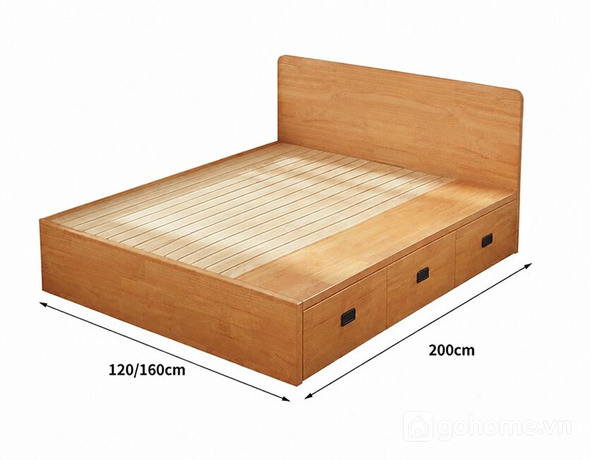 Kích thước chi tiết Giường Ngủ Gỗ MDF Có Ngăn Kéo Hiện Đại Tiện Nghi GH-11050