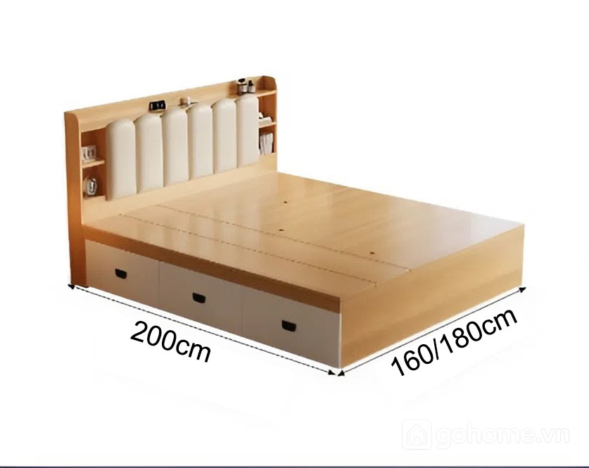 Kích thước chi tiết Giường Ngủ Nhiều Ngăn Chứa Đồ Thông Minh GH-11052