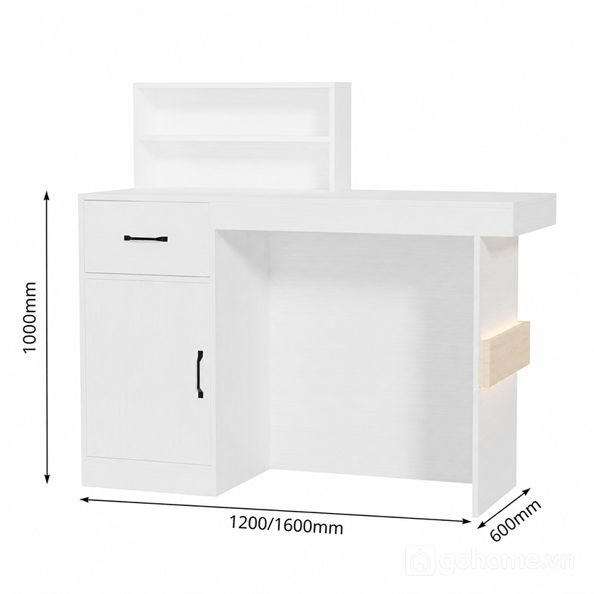 Kích thước chi tiết Quầy Lễ Tân Hiện Đại Có Ngăn Lưu Trữ Tiện Ích GH-21069