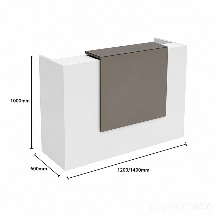 Kích thước chi tiết Quầy Lễ Tân Văn Phòng Cao Cấp Thiết Kế Hiện Đại GH-21065