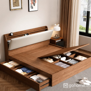 Nhiều không gian lưu trữ giúp phòng ngủ luôn gọn gàng