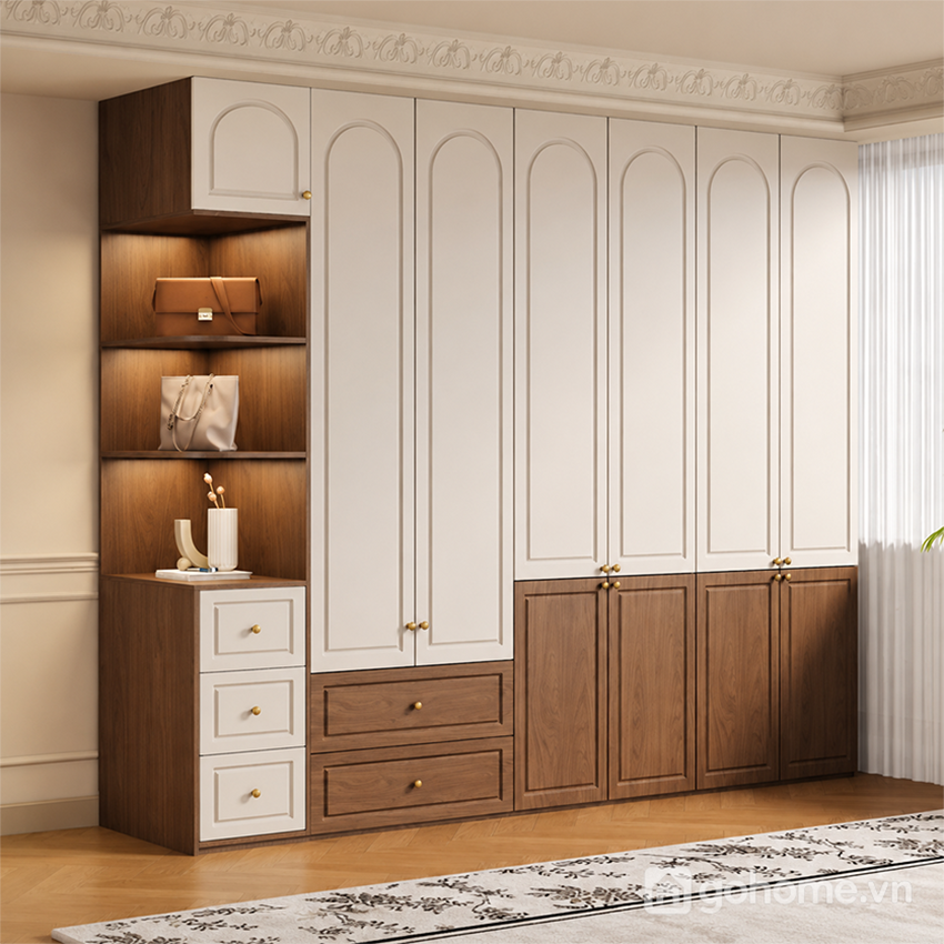 Tủ Quần Áo Cánh Mở Vòm Cong Hiện Đại GH-13090